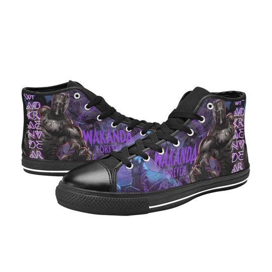 Black Panther High Top Sneakers, Black Panther Wakanda Sneakers