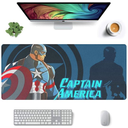 Captain America Desk Mat Suitable for Gamers, Content Creators, and Others