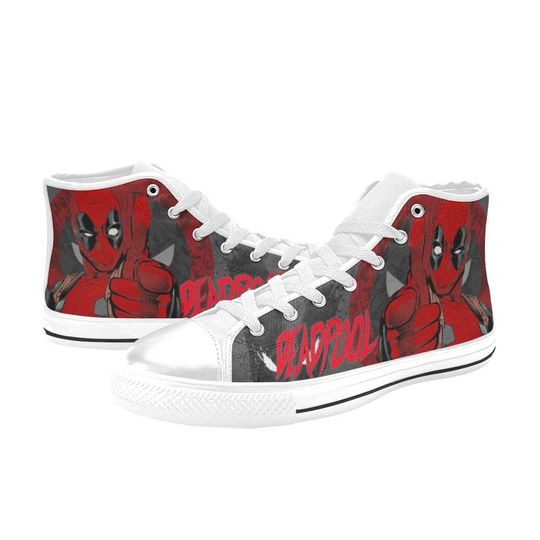 Deadpool High Top Sneakers, Deadpool Men Shoes