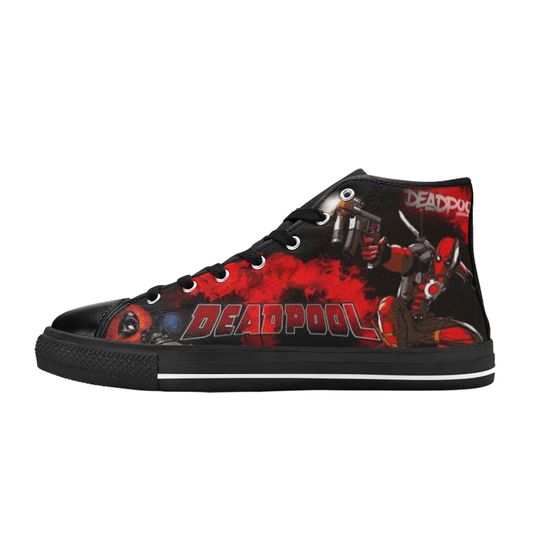 Deadpool Canvas High Top Sneakers, Deadpool Sneakers For Gift