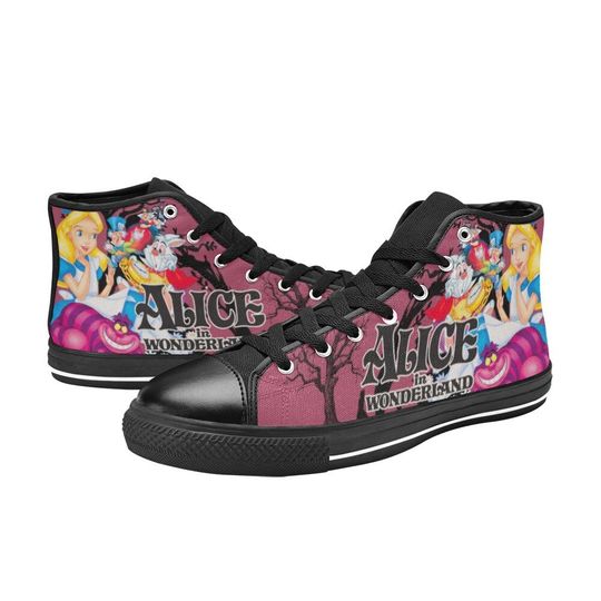 Alice in Wonderland Canvas High Top Sneakers, Alice in Wonderland Shoes