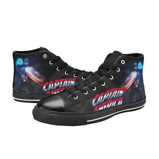 Captain America High Top Sneakers, Captain America Shoes