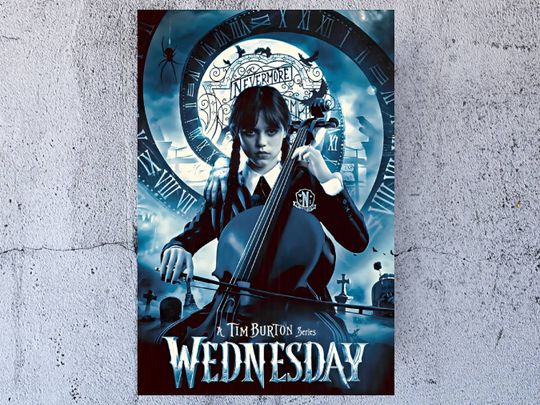 Wednesday Addams Wednesday Tv-Show Jenna Ortega Satin Poster
