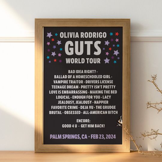 Custom Olivia Rodrigo Guts World Tour, Digital Print, Poster