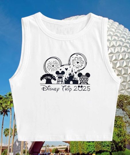 Disney Trip 2025 Crop Tank Top, Disney Crop Tank Top