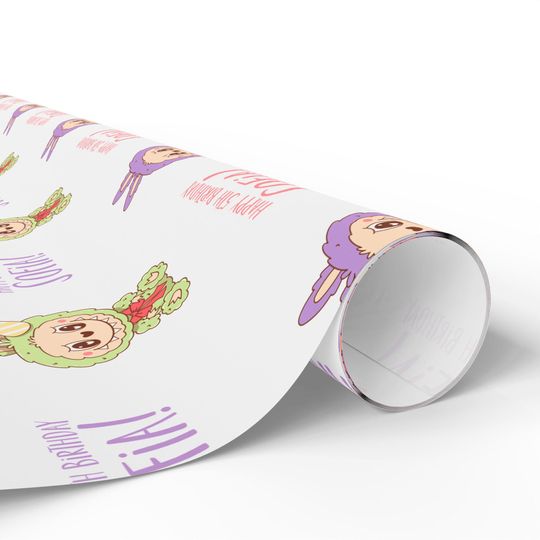 Personalized Labubu Birthday Gift Wrap: Custom Name, Party Supplies