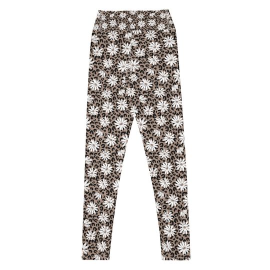 Leopard and Daisies Yoga Leggings