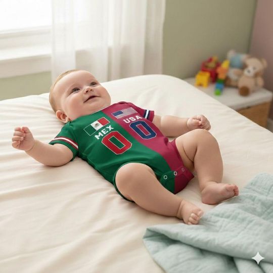 Custom 2026 World Soccer Two Soccer Team Baby Bodysuit, House Divided Soccer Toddler & Youth Shirt, House Divided Kid's Shirt, Split Team