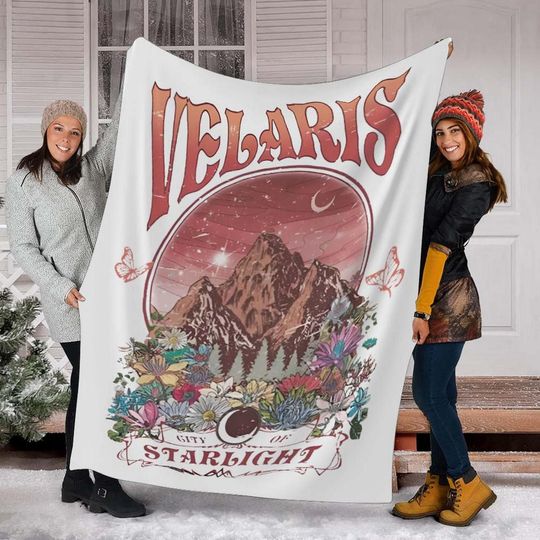Velaris City ACOTAR Fleece Blanket, SJM Velaris Court Of Dreams Blanket, City of Starlight Blanket Velaris Blanket Mink Sherpa