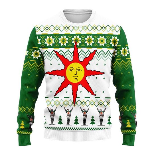 Dark Souls 3D Print Knitted Ugly Christmas Sweater for Game Lovers