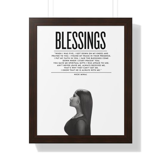 Blessings Nicki Minaj Framed Vertical Poster, Nicki Minaj Lyrics