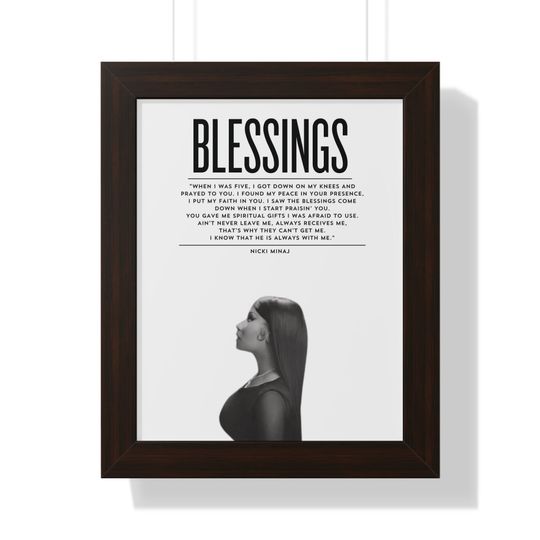 Blessings Nicki Minaj Framed Vertical Poster, Nicki Minaj Lyrics