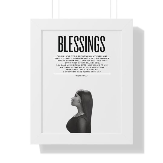 Blessings Nicki Minaj Framed Vertical Poster, Nicki Minaj Lyrics