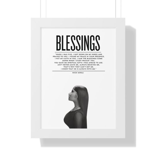 Blessings Nicki Minaj Framed Vertical Poster, Nicki Minaj Lyrics