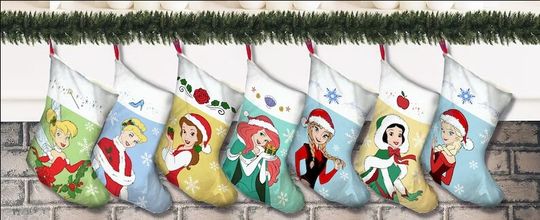 Princess Stocking, Disney Princess Stocking, Princess Christmas Stockings