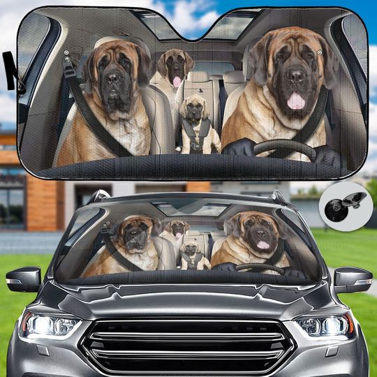 English Mastiff Car Sun Shade, English Mastiff Auto Sun Shade