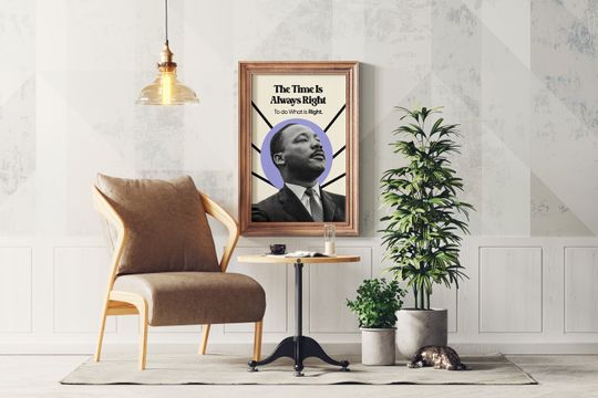 Martin Luther King Jr. Motivational Poster, Black History Month Decor, Civil Rights Movement Art