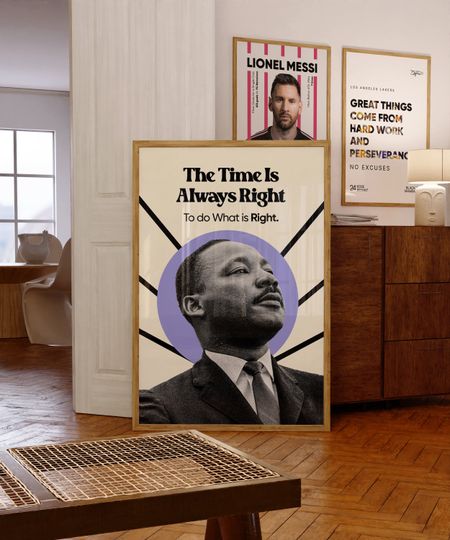 Martin Luther King Jr. Motivational Poster, Black History Month Decor, Civil Rights Movement Art