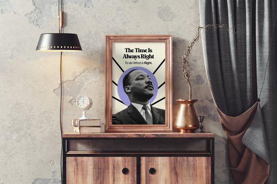 Martin Luther King Jr. Motivational Poster, Black History Month Decor, Civil Rights Movement Art