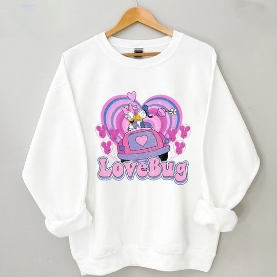 Vintage Disney Donald Duck Love Bug Valentines Day Sweatshirt