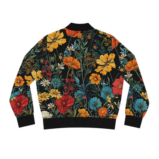 Boho Wildflowers Women's Bomber Jacket (AOP)