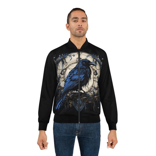 Witchy Goth Crow Men's Bomber Jacket