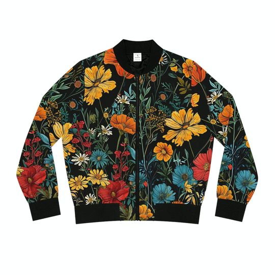 Boho Wildflowers Women's Bomber Jacket (AOP)