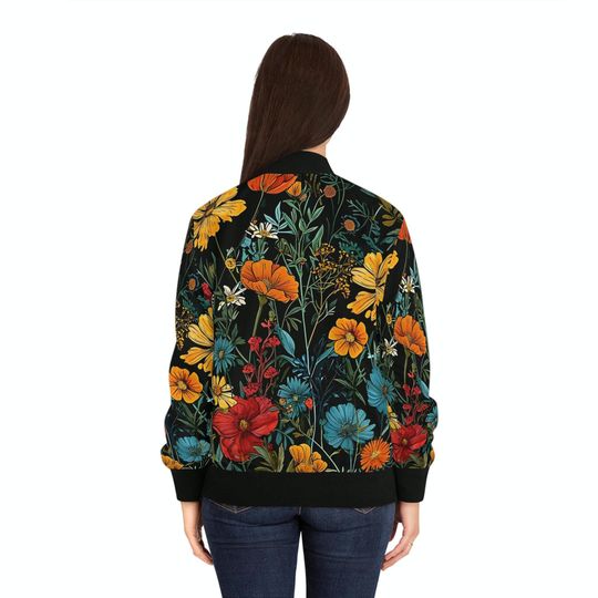 Boho Wildflowers Women's Bomber Jacket (AOP)