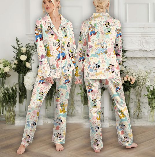 Happy Disney Easter Pajamas Mickey Easter Adult Pajamas Sets