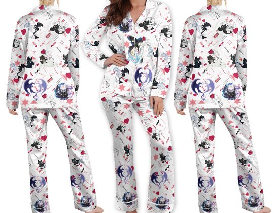 Dragon Toothless Holiday Pajamas, Disney Lovely Couple Valentine's