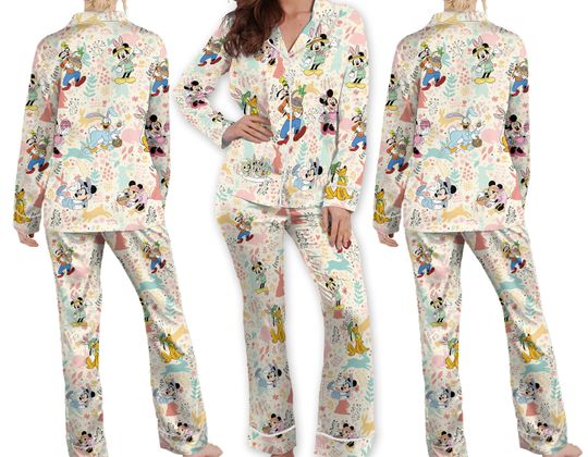 Happy Disney Easter Pajamas Mickey Easter Adult Pajamas Sets