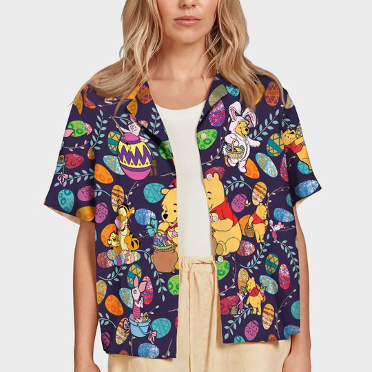 Vintage Disney Easter Hawaiian Shirt Easter Bunny Tropical Shirt