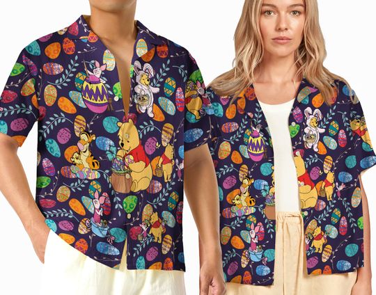 Vintage Disney Easter Hawaiian Shirt Easter Bunny Tropical Shirt