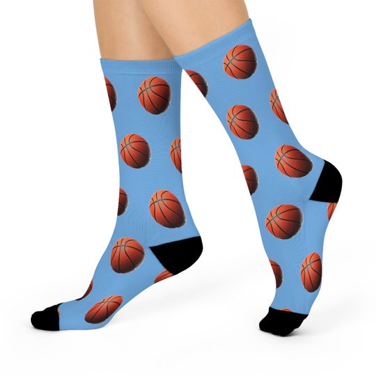 Basketball Crew Socks (Light Blue)