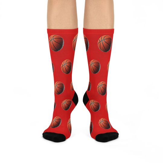 Basketball Crew Socks (Red)