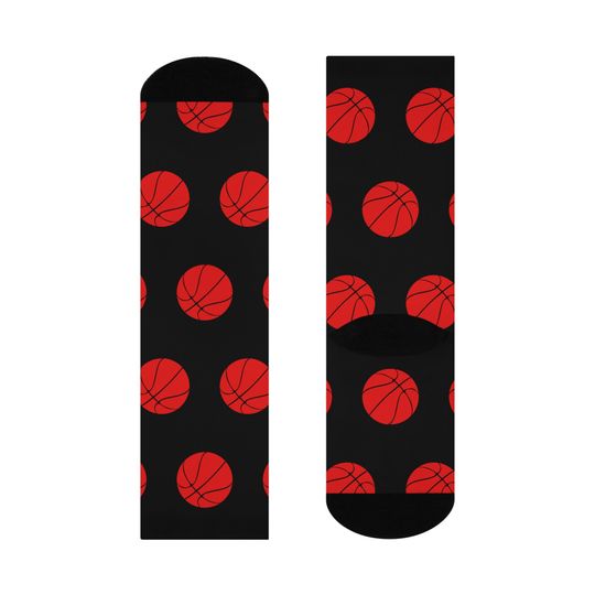 Basketball Crew Socks (Red & Black)