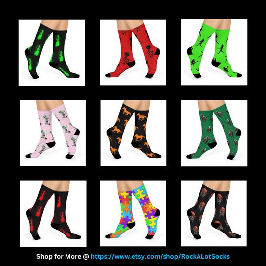 Basketball & Hoop Crew Socks (Dark Green)