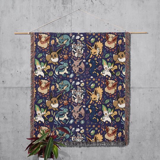 Eeveelution Woven Cozy Blanket | PKM Woven Wall Hanging