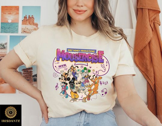 Mickey and Friends Shirt, Vintage Disney Mousercise 90s Promotional Shirt