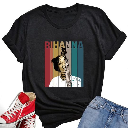 Rihanna Retro Vintage T-Shirt, Rihanna Shirt, Music Shirt, Gift Tee For You And Your Friends