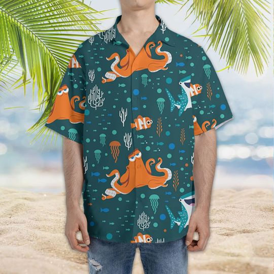 Finding Nemo Disney Hawaiian Shirt, Nemo Marlin Dory Crush Shirt