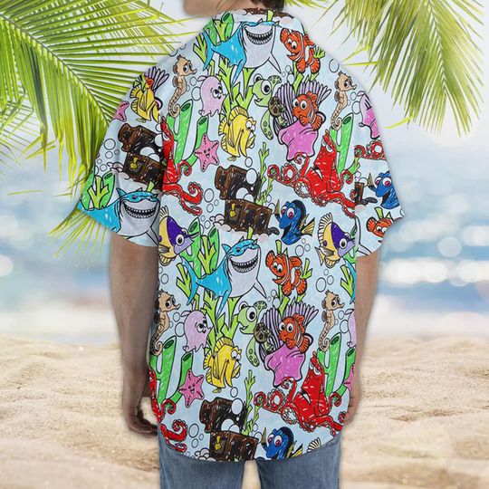 Disney Finding Nemo Hawaiian Shirt, Nemo Marlin Dory Crush Shirt