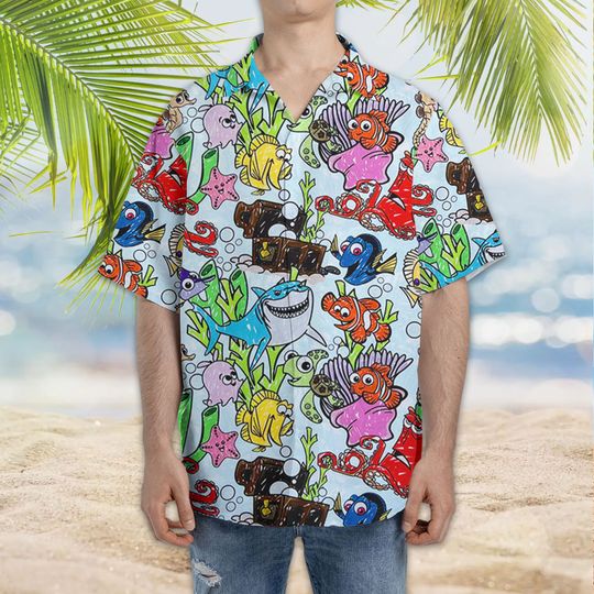 Disney Finding Nemo Hawaiian Shirt, Nemo Marlin Dory Crush Shirt
