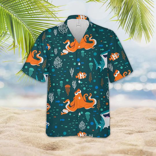 Finding Nemo Disney Hawaiian Shirt, Nemo Marlin Dory Crush Shirt