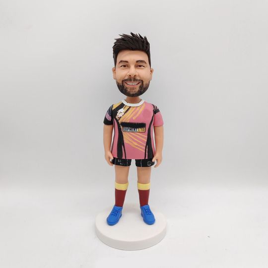 Custom Clay Bobblehead for Soccer Fans Personalized Sports Memorabilia Gift for Him,Christmas Clay Bobblehead,Custom Football Player Doll