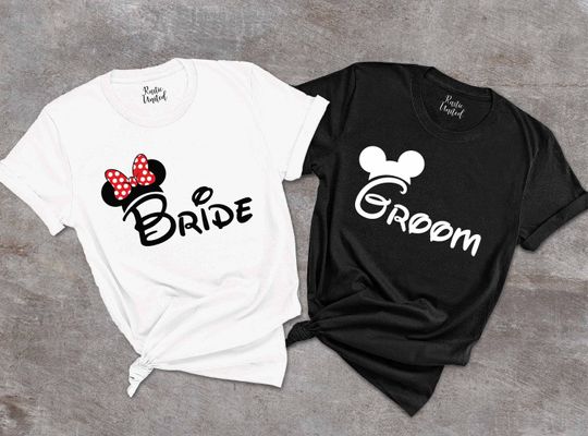 Bride and Groom Shirts, Matching Bachelorette Party Shirts, Disney Wedding Shirt, Disney Couple Shirts