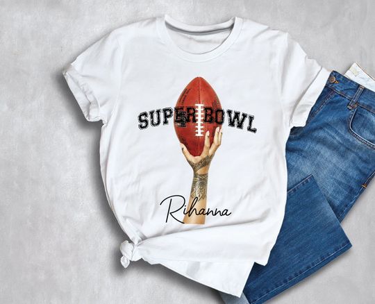 Superbowl Halftime Rihanna Shirt, American Football Rihanna Shirt, Badgalriri Game Day Tees