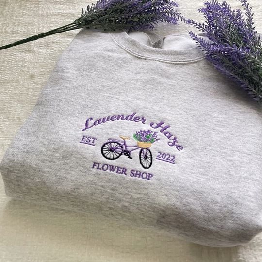 Lavender Haze Embroidered Sweatshirt, Embroidered Crewneck