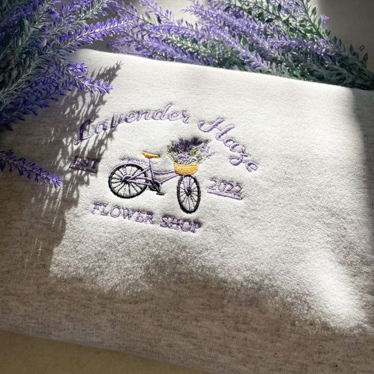 Lavender Haze Embroidered Sweatshirt, Embroidered Crewneck