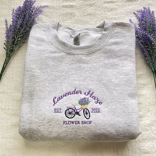 Lavender Haze Embroidered Sweatshirt, Embroidered Crewneck